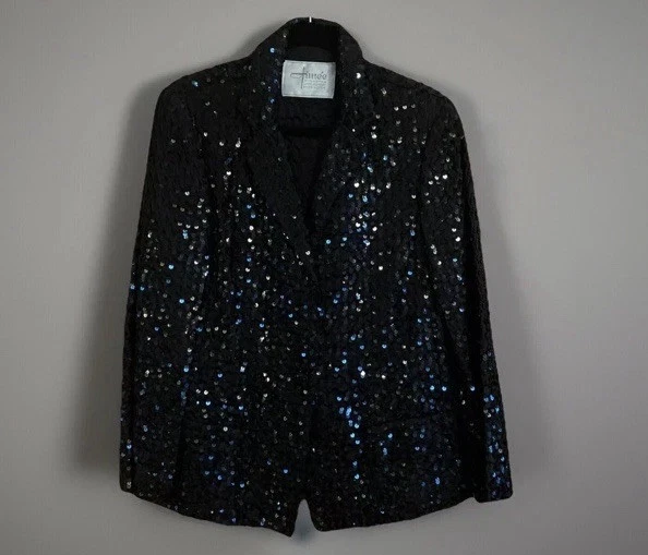 Chaqueta de Lentejuelas Vintage Aimee Winnetka Lake Grande L Excelente Estado Foto 2 de 4