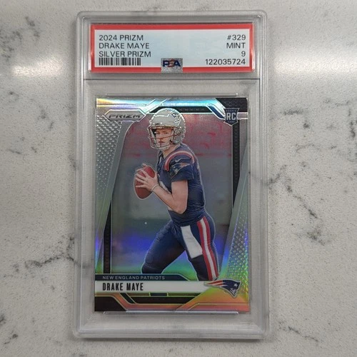 2024 PANINI PRIZM SILVER PRIZM #329 DRAKE MAYE ROOKIE RC PSA 9 MINT