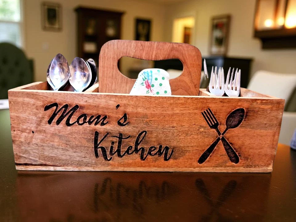 Utensil Holder Wooden Utensils Caddy, Cutlery Organizer Kitchen Dining Accessory