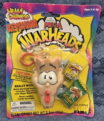 Vintage 2000 Candy Mega Warheads WALLY WARHEAD Keychain Candy Holder New In Pack