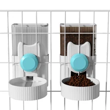 2Pcs 35OZ Rabbit Food Bowl Water Bottle, Guinea Pig Food Bowl Hanging Automat...