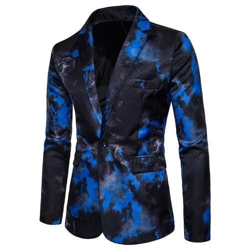 Herren Ein Knopf Slim Fit Reverskragen Jacke Langarm Blazer Freizeit Neu Tops - Bild 14 von 16