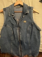 Vintage Harley Davidson Vest Womens Size Large Blue Denim Jean Motorcycle 2007