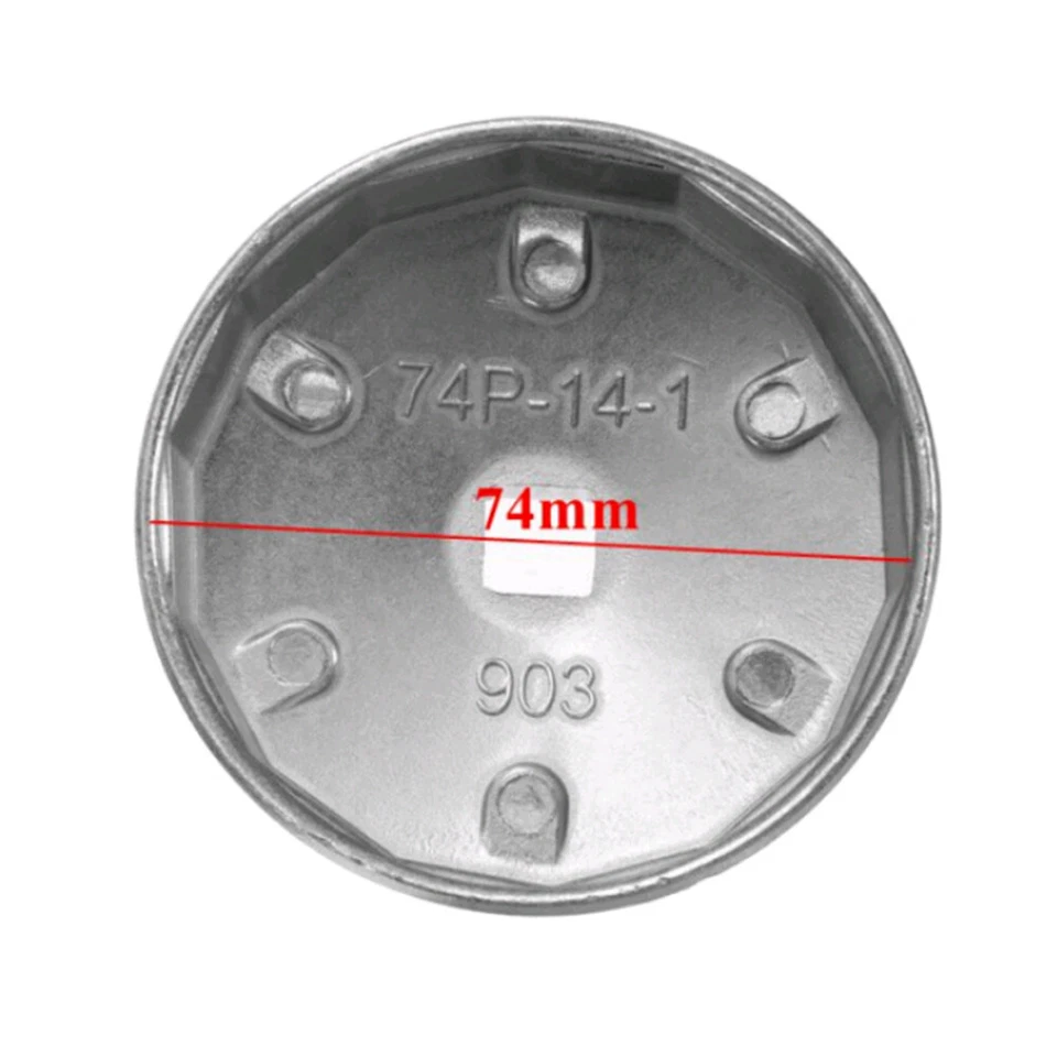 Acessórios de carro para 74 mm 14 flautas alumínio filtro de óleo chave soquete ferramenta de remoção - Imagem 2 de 4
