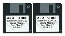 Akai S1000 Floppy Disks Roland U-20/U-220 Sound Module Bass Slap 12