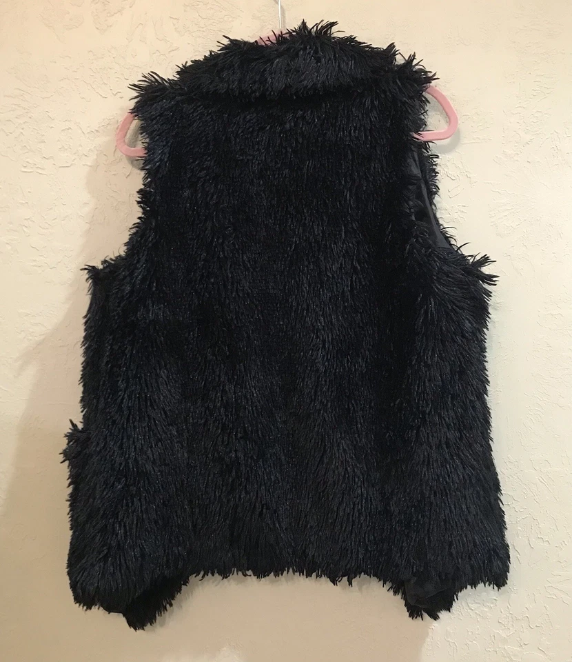 Chaleco de piel sintética para mujer Jolt negro sin botones forrado sin mangas Foto 3 de 4