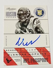 2013 Prestige DeAndre Hopkins Rookie Autograph On Card NFL Passport Signatures