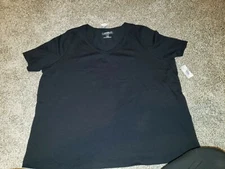 New Catherines Suprema Collection Sky Black Short Sleeve Top Size 2XWP