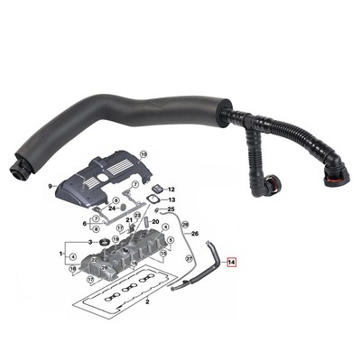 PCV Crankcase Vent Hose 11157559528 for BMW E90 E92 325i 330i E66  
