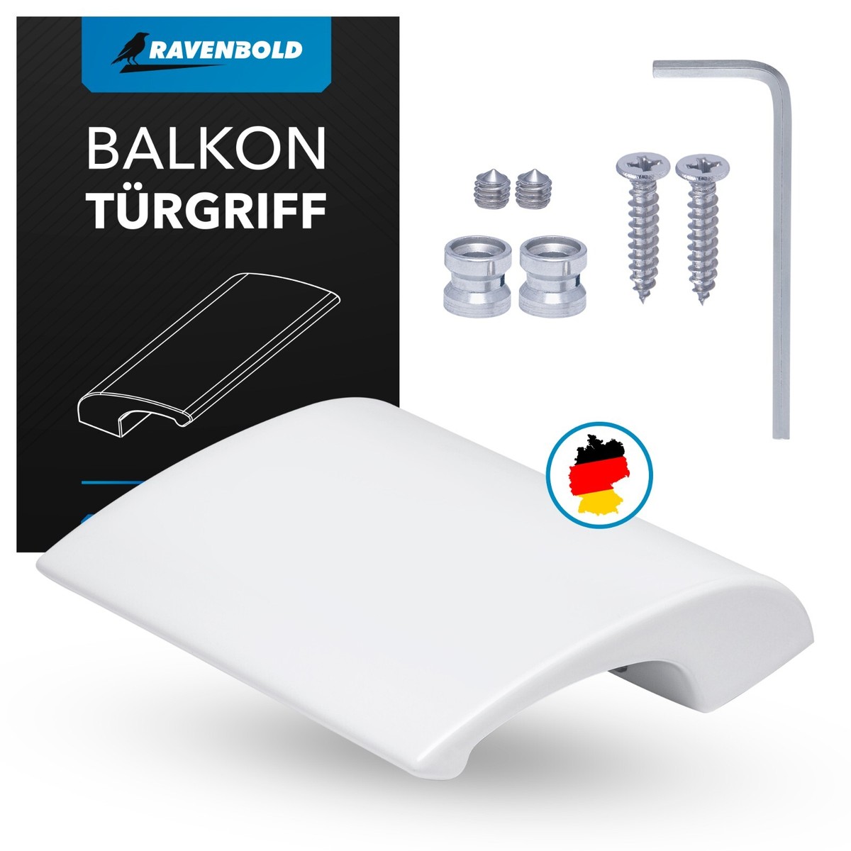 FELGNER Balkontürgriff Vail F9016 - Verkehrsweiß, Inkl. Befestigungsmaterial