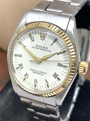 Rolex Speedking Oyster Perpetual 6430 Watch Swiss Wind Steel 14k Bezel 30mm