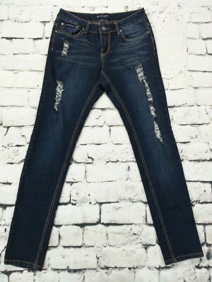 Rocawear Classic Roca Wear STRETCH DISTRESSED Blue Jeans Misses Juniors Size 9 