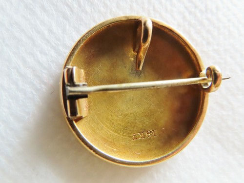 18 KT. GOLD AND ENAMEL VICTORIAN BROACH/ PENDANT 4.2 gr. - Picture 8 of 9
