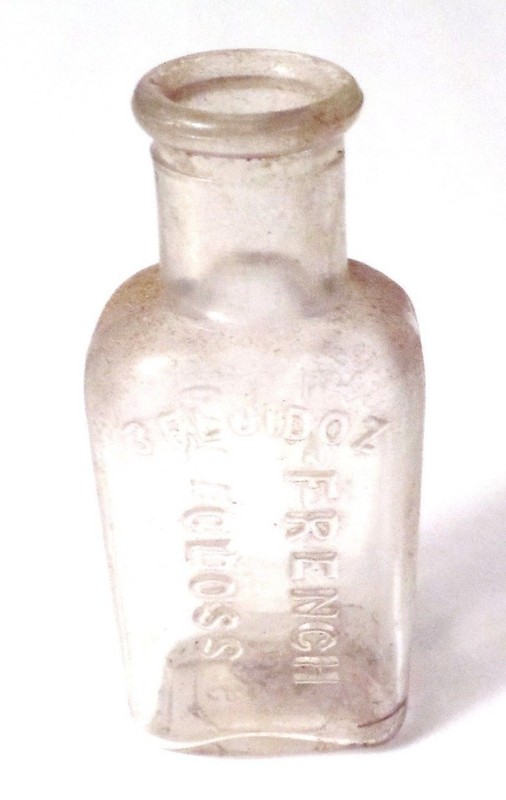 Antique Vintage Boston French Gloss Clear Glass Bottle
