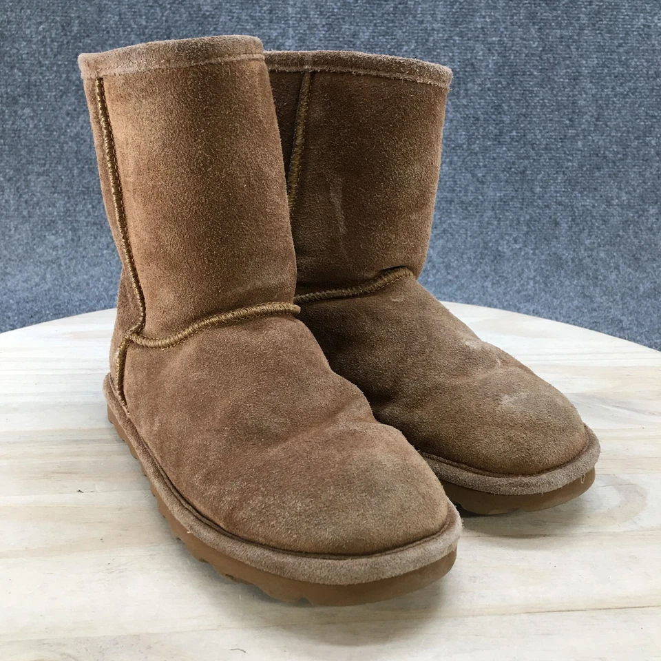 Bearpaw Boots Youth 4 Elle Shearling Brown Suede Wool Pull On Casual Ankle 1962Y - Image 3 of 4