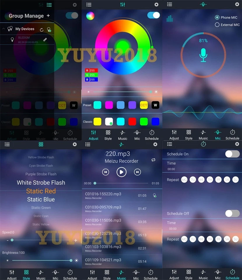 RGB halo ring for Yamaha FZ1 01-15 headlight angel eye DRL lamp bluetooth DRL - Image 4 of 4