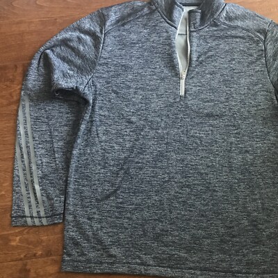 Adidas A284 Men's 3 Stripe Heather 1/4-Zip Pullover Navy Heather