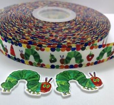 3 Yards Very Hungry Caterpillar 7/8" Grosgrain Ribbon with 2 Resins
