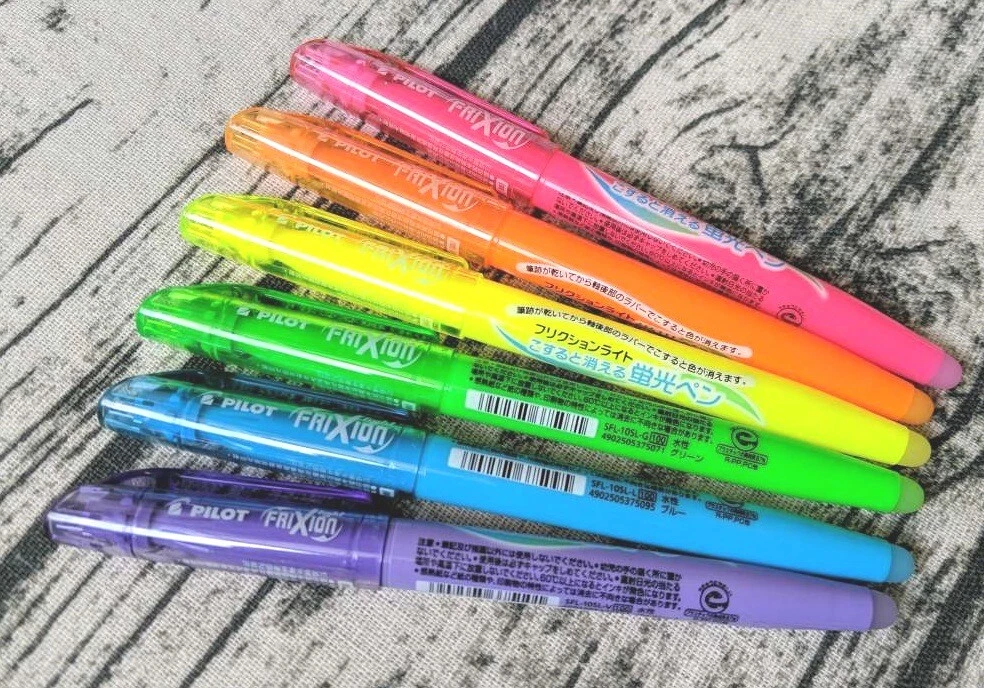 Pilot Frixion ERASABLE HIGHLIGHTERS Ink Pens CHOOSE COLORS Green Purple Yellow