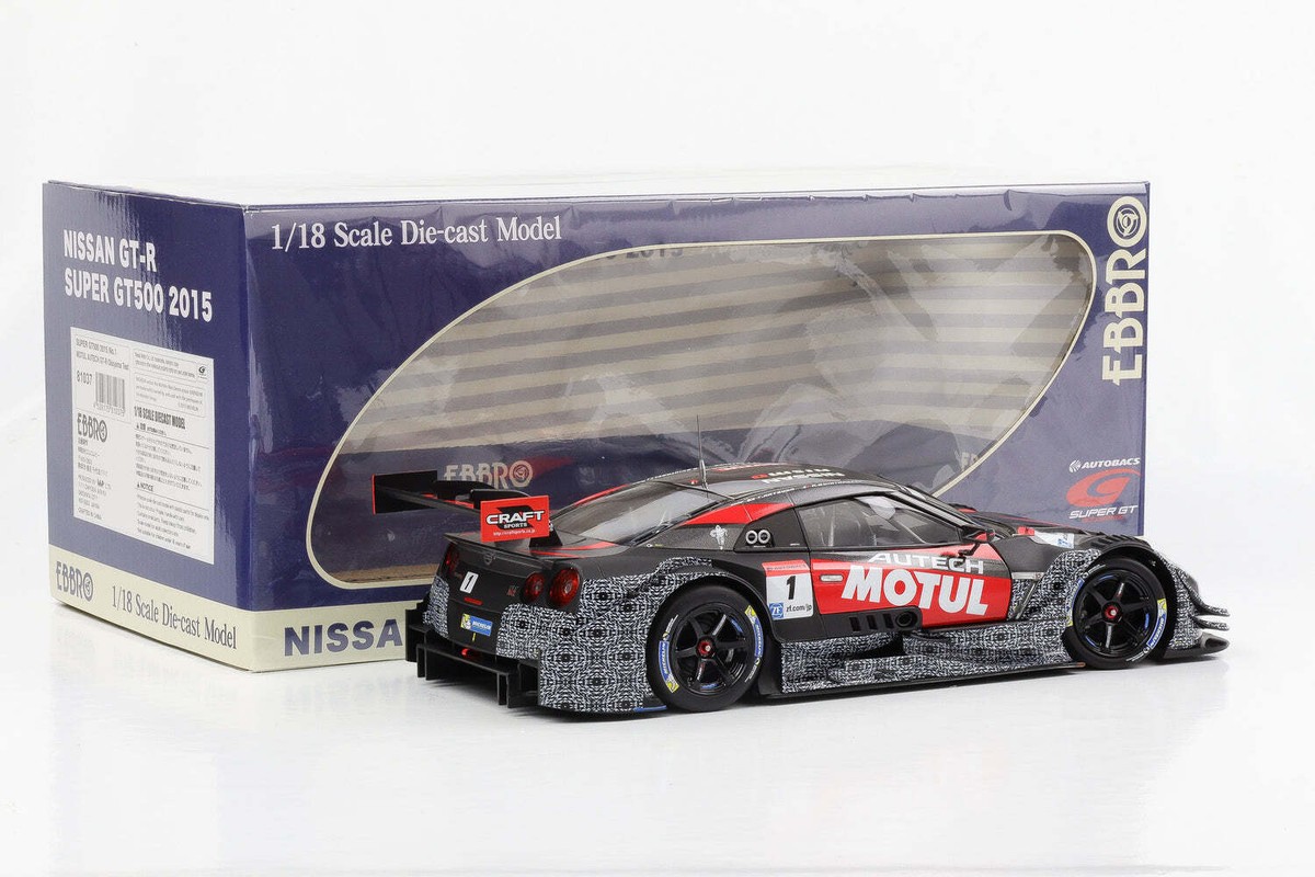 人気ブランドバ40代 1:18 Ebbro Nissan GT-R Super GT500 2015 #1 Motul Autech レーシングカー