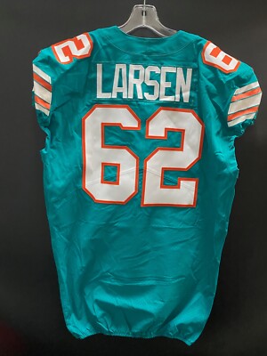 62 TED LARSEN MIAMI DOLPHINS GAME USED/ISSUED THROWBACK NIKE