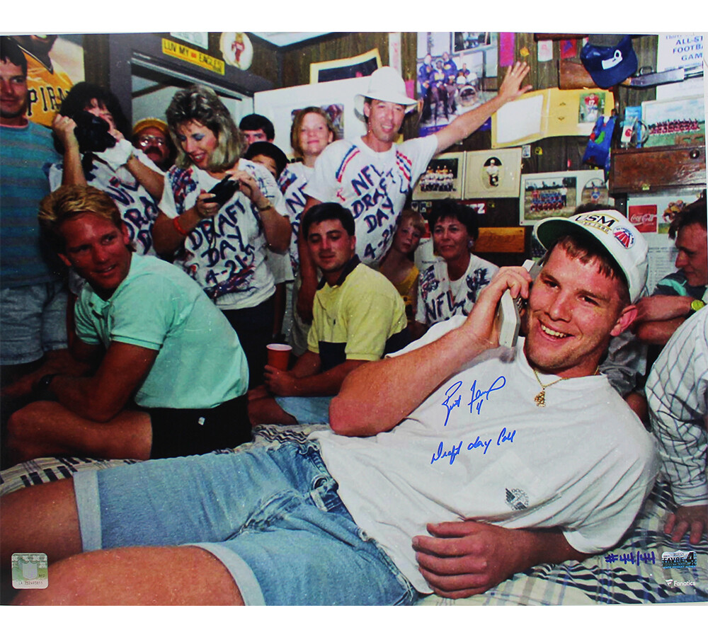 Brett Favre Autographed Signed Green Bay Packers 16x20 Photo - Phone - with Insc LE 44 of 44 
