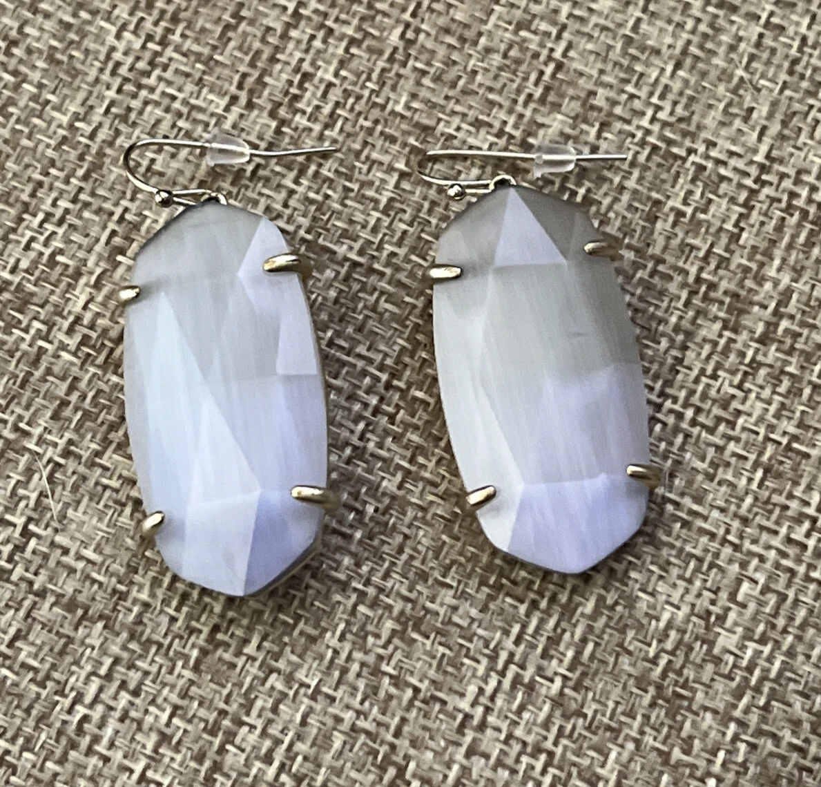 Kendra Scott Esme Gold Tone Gray Or Slate Cats Eye Earrings eBay