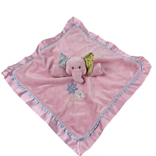 Mary Meyer Pink Elephant 17" Lovey Ella Bella Satin Plush Baby Security Blanket