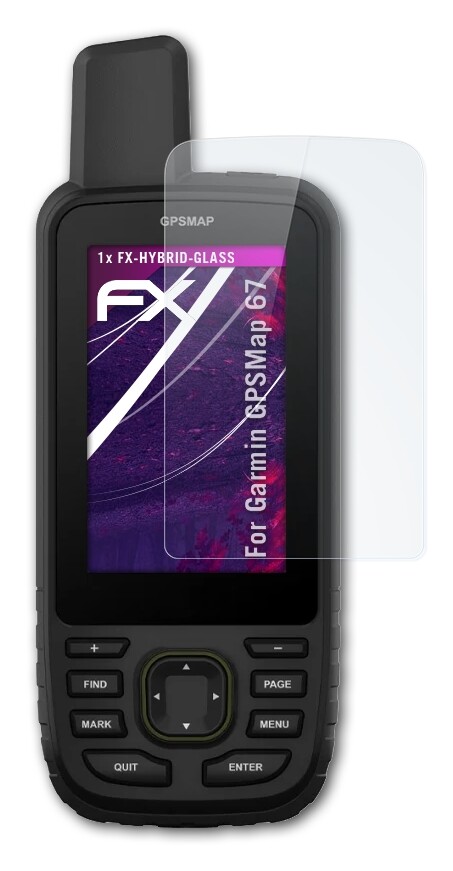 Protecteur D'écran AtFoliX 9H Pour Garmin GPSMap 62 - Verre Hybride Anti-choc, Fabriqué En Allemagne