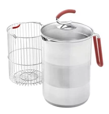 Kuhn Rikon 11-Cup Stainless Steel 4th Burner Pot RED NEW