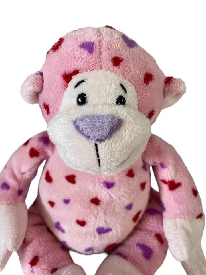 GANZ Webkinz  Plush Love Monkey  11"  Stuffed Pink Red & Purple Hearts No Code - Image 2 of 4
