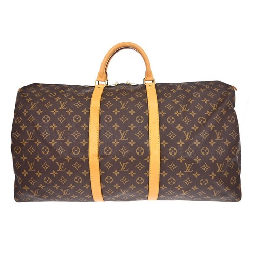 Louis Vuitton Keepall Bag Monogram Canvas Brown Travel Bag