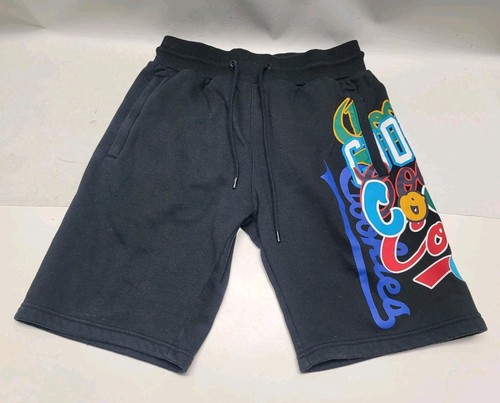 Cookies InFamous Black Sweat Shorts Fleece Men's M Colorful Thigh Script