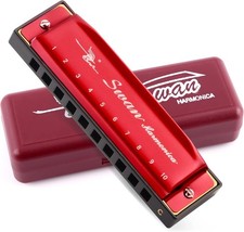 Blues Harmonica Key of C Burgundy Red