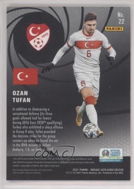 2021 Panini Mosaic UEFA Euro 2020 International Men of Mastery Ozan Tufan #22 - Image 2 of 2