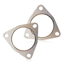 2 PCS Exhaust Gasket Three-Bolt Exhaust Flange Gasket, Durable Catalytic 2.5"