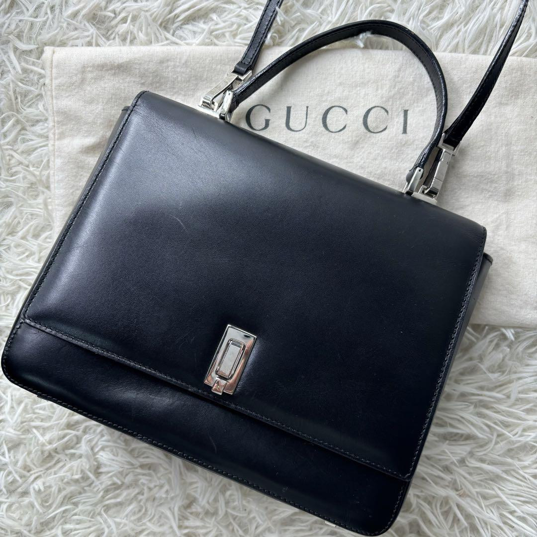 Beautiful item✨GUCCI shoulder bag 2way Black leather used Beautiful item✨GUCCI shoulder bag 2way Black leather used