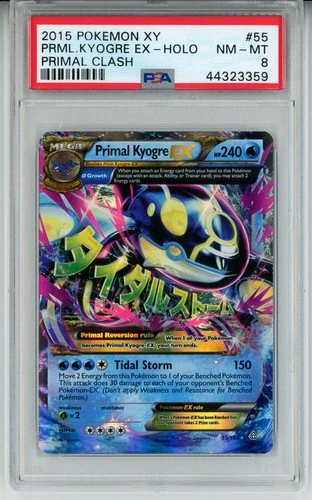 2015 POKEMON XY PRIMAL CLASH PRIMAL KYOGRE EX #55 PSA 8 NM #44323359