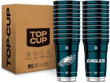 NFL Philadelphia Eagles 20 oz Reusable Aluminum Cups 20 Count Officially Licen