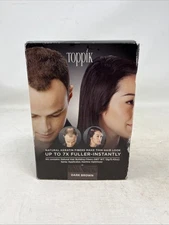 NEW IN BOX TOPPIK Hair Building Fibers Set 12g + Pump + Optimizer, Dark Brown