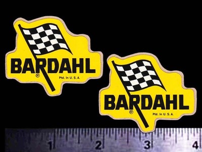 BARDAHL Flag - Set of 2 Original Vintage 1960's 70's  Racing Decals/Stickers