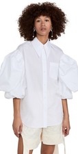 $670 Simone Rocha Puff Sleeve White Shirt Cot...