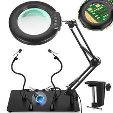 IVMAIE Helping Hands Soldering Station, 10X Magnifying Glass with light, 4 Ma...