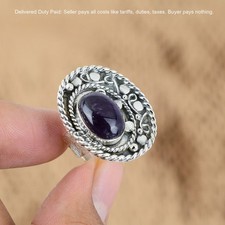 Valentines Deal 925 Silver African Amethyst Stone Promise Sister February Ring