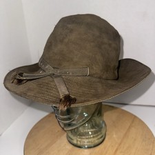 Vintage 60s Carson Pirie Scott Wide Brim Hat Union Made Brown Tassel Western MCM
