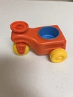 Vintage  1984 Fisher Price Tractor Tricycle Jumbo Little People Orange Car W8