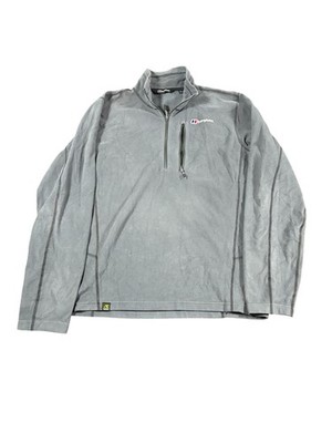 Berghaus Spectrum Fleece Mens Large Half Zip Gray Hiking Walking Pullover