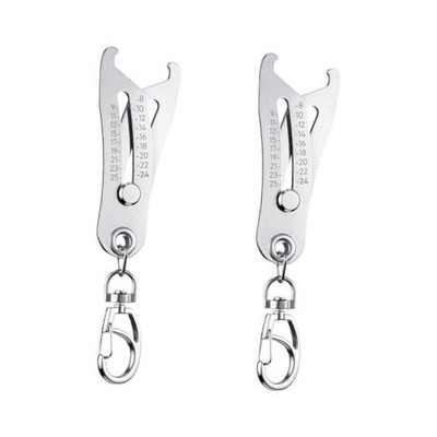 SEIWEI 2PCS Portable Precise Thread Size Checker Keychain, Bolt Size Finder 