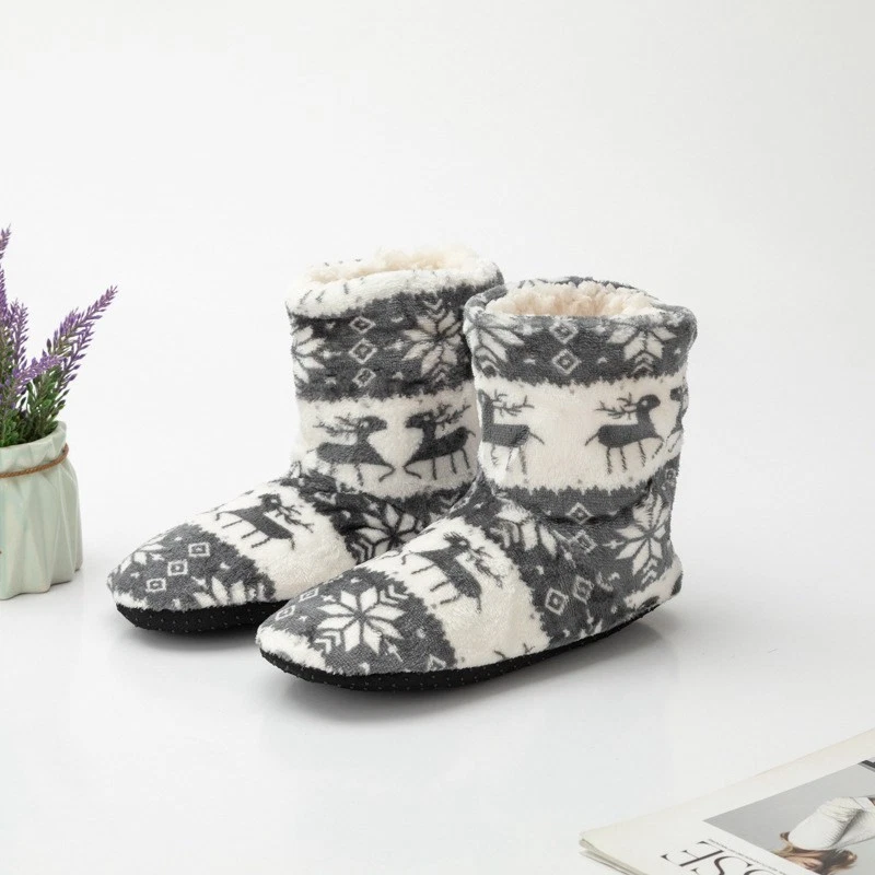 Bootle Womens Winter Ankle Slippers Shoes Size 3-8 Warm Elk Boots Ladies Indoor - Image 4 of 4