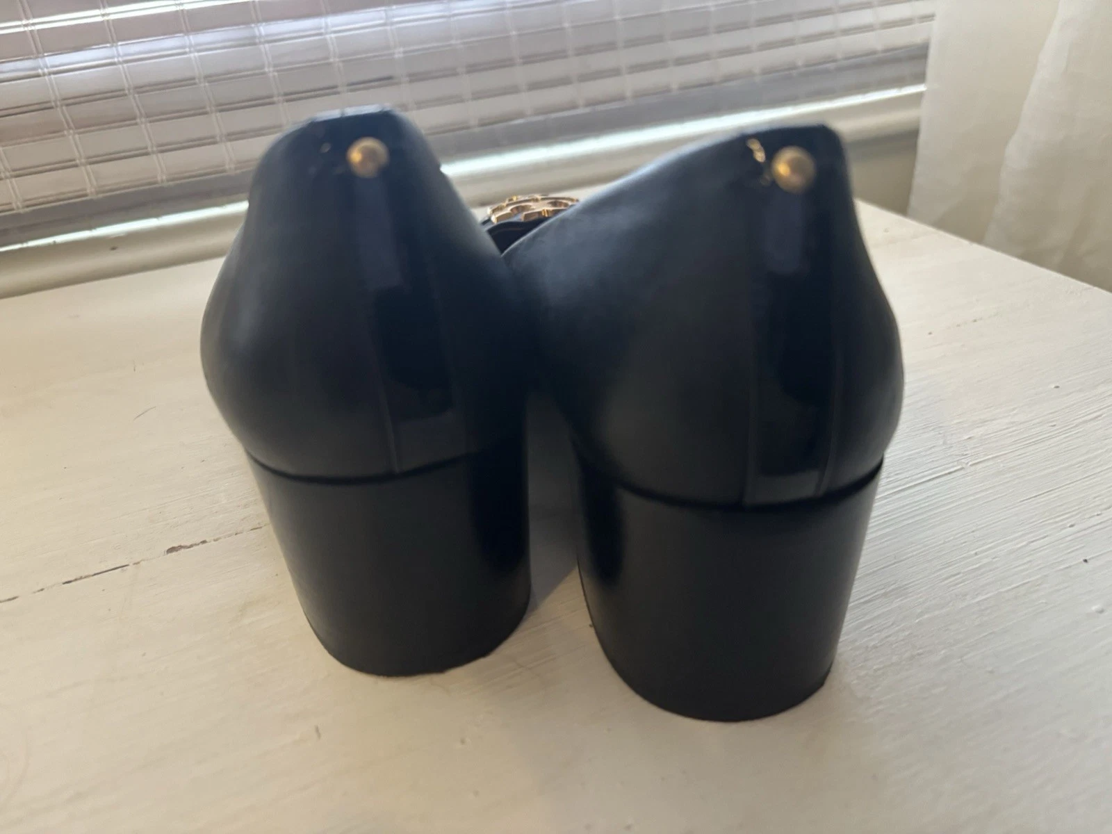 TORY BURCH Everly Tacco a Blocco con Punta a Cappuccio in Pelle Nero Taglia 10